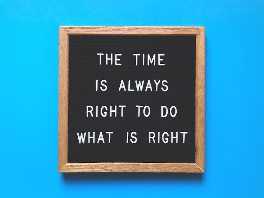 Message board with Martin Luther King Jr quote